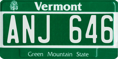 VT license plate ANJ646