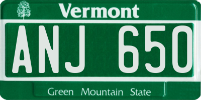 VT license plate ANJ650