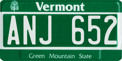 VT license plate ANJ652