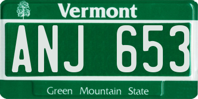 VT license plate ANJ653
