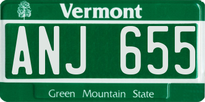 VT license plate ANJ655