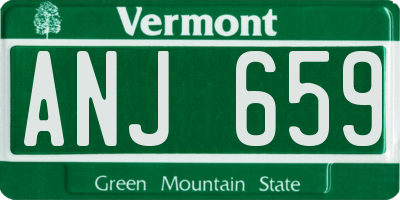 VT license plate ANJ659