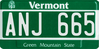 VT license plate ANJ665