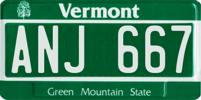 VT license plate ANJ667