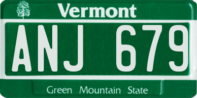 VT license plate ANJ679