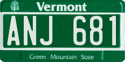 VT license plate ANJ681