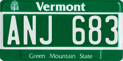 VT license plate ANJ683