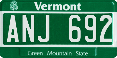 VT license plate ANJ692