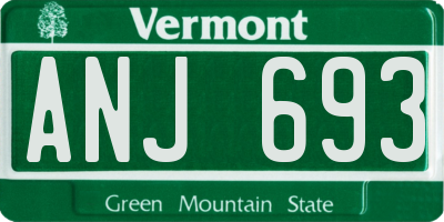 VT license plate ANJ693