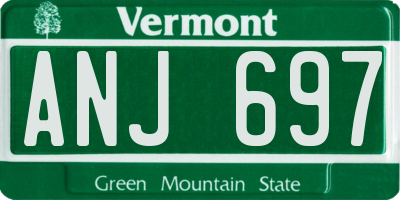 VT license plate ANJ697