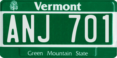 VT license plate ANJ701
