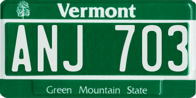 VT license plate ANJ703