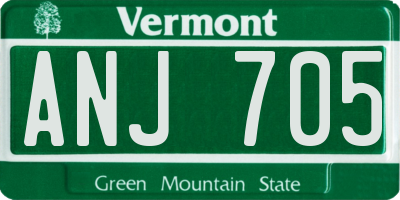 VT license plate ANJ705