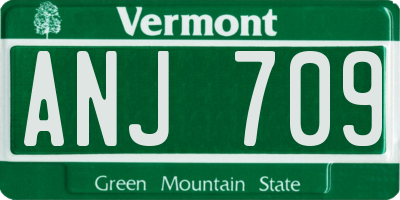 VT license plate ANJ709
