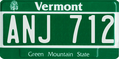 VT license plate ANJ712