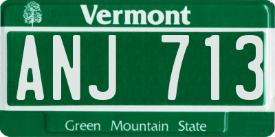 VT license plate ANJ713