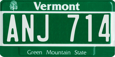 VT license plate ANJ714