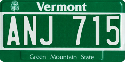 VT license plate ANJ715
