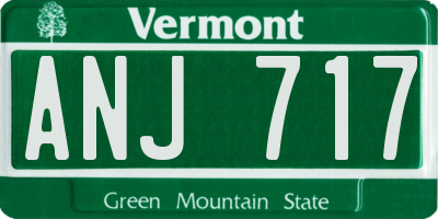 VT license plate ANJ717