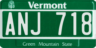 VT license plate ANJ718