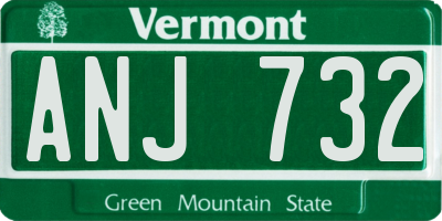 VT license plate ANJ732