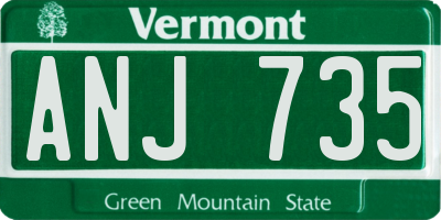 VT license plate ANJ735