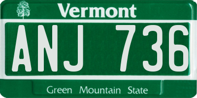 VT license plate ANJ736