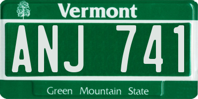 VT license plate ANJ741
