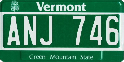 VT license plate ANJ746