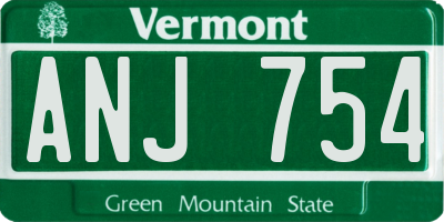 VT license plate ANJ754