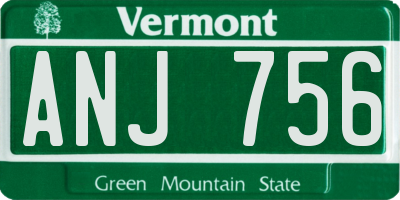 VT license plate ANJ756