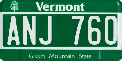 VT license plate ANJ760
