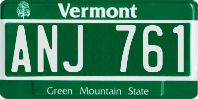 VT license plate ANJ761