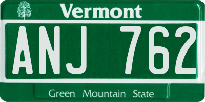 VT license plate ANJ762