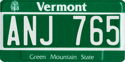 VT license plate ANJ765