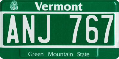 VT license plate ANJ767
