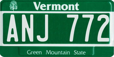 VT license plate ANJ772