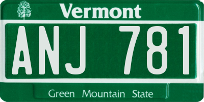 VT license plate ANJ781