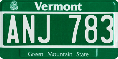VT license plate ANJ783