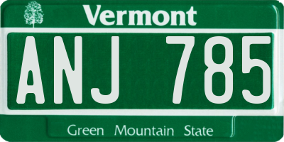 VT license plate ANJ785