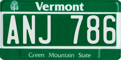VT license plate ANJ786