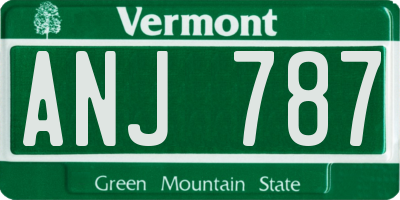 VT license plate ANJ787
