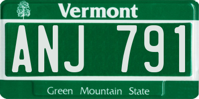 VT license plate ANJ791