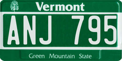 VT license plate ANJ795