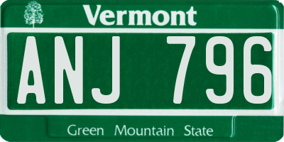 VT license plate ANJ796