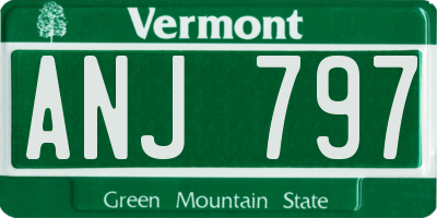 VT license plate ANJ797