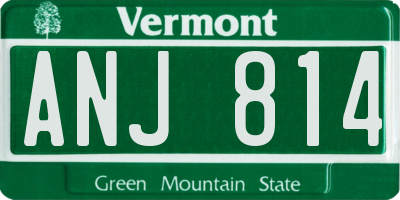 VT license plate ANJ814