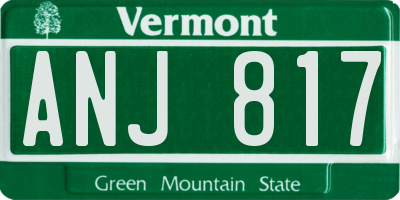 VT license plate ANJ817