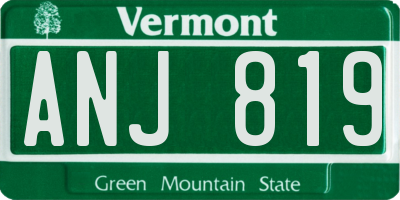 VT license plate ANJ819