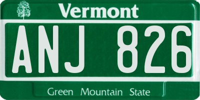 VT license plate ANJ826